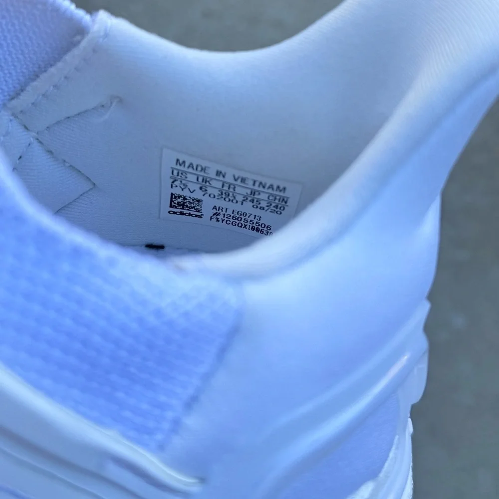adidas Ultraboost Running Shoes White with Black Outsole